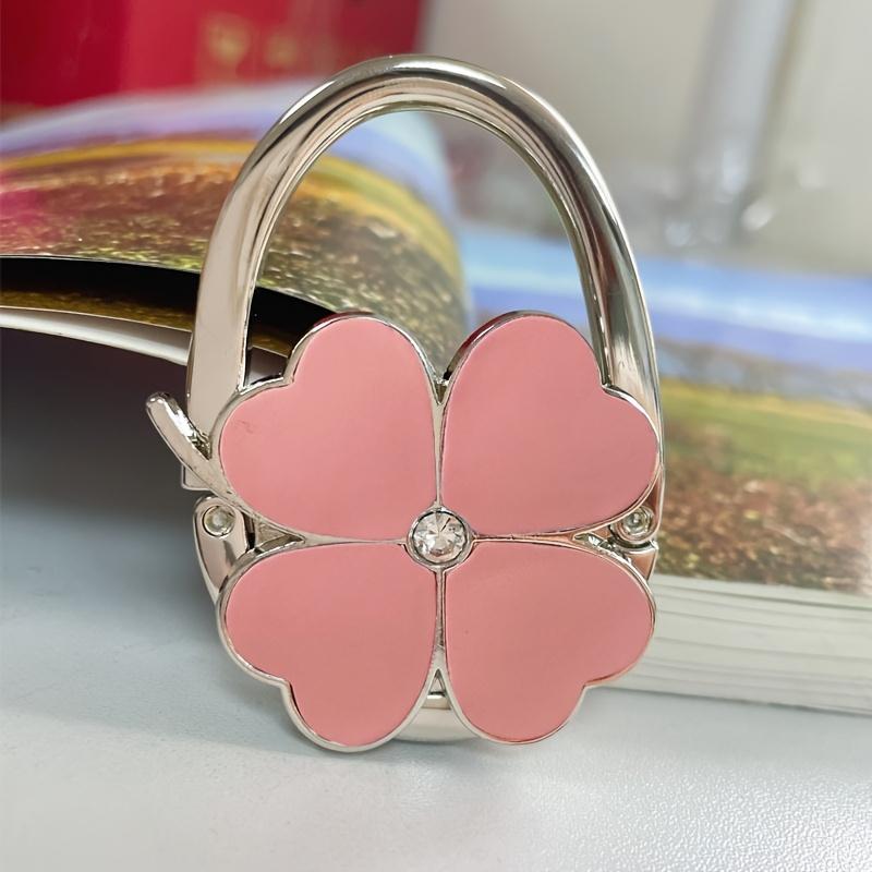 Creative Folding Lucky Grass Hanging Hook Four-leaf Clover Bag Hook Tableside Hanging Hook No Drilling or Glue Required