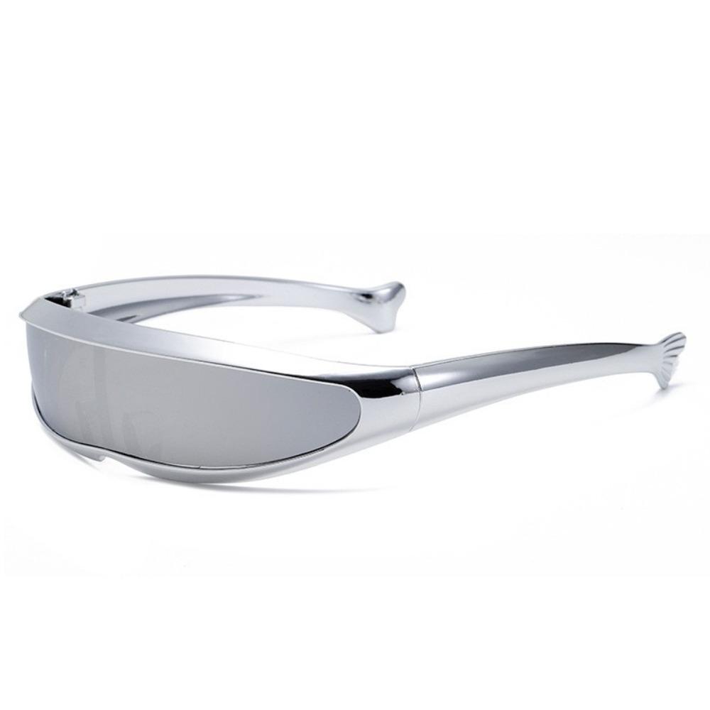 Electroplated Blocking Sunglasses One-piece Mirror Steampunk Sunglasses Vintage Women Eyeglass  Men