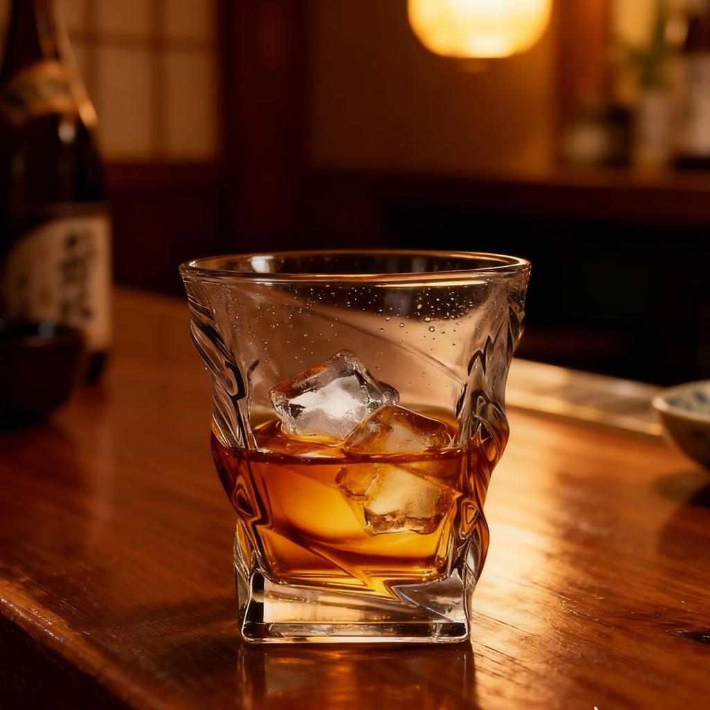 Twist Whiskey Glass, Rocks Glass [Geometric Twist Design] Stylish 320ml, Gift Box Included, Perfect Gift for Father's Day, Birthdays, or Brandy