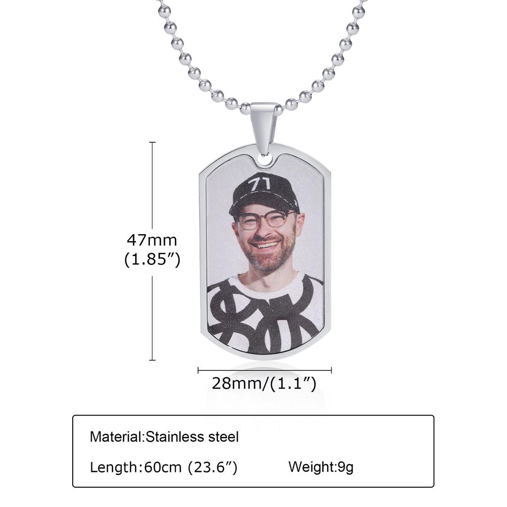 Männer Anhänger Halsketten Personalisieren Gravieren Name Individuell Das Foto der Familie,Bild Worte Datum Anhänger Dogtag,Liebe Andenken Geschenke