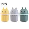 Desktop Trash Can with Lid Large Capacity Cartoon Shape Rectangle Creative Mini Garbage Can Waste Basket