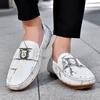 Herren Echte Leder Slipper Fahrerschuhe Bequem Weicher Boden Lässig Britischer Stil Frühling Sommer Atmungsaktiv Anti-Rutsch