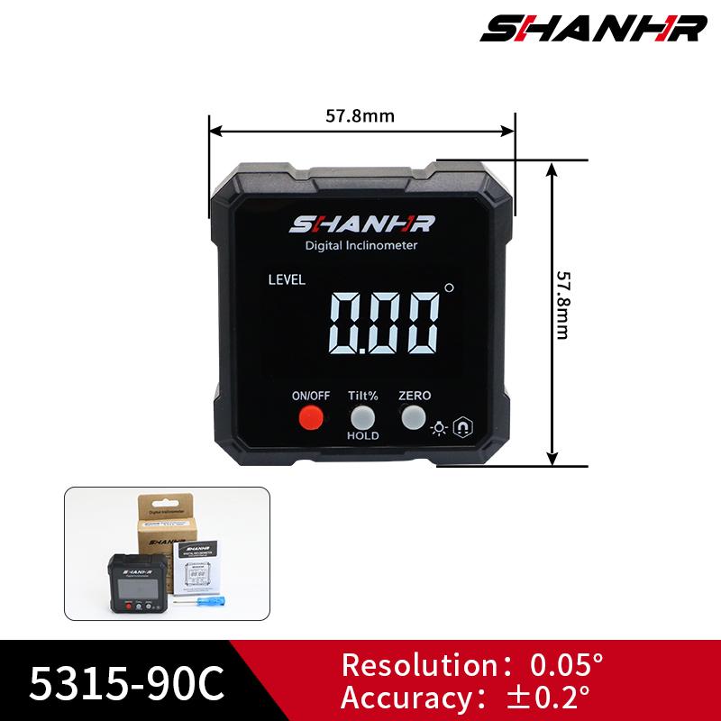 SHANHR Neuer Winkelmesser 360 Grad Mini Elektronischer Digitaler Winkelmesser Neigungsmesser Winkel Finder Messgerät Messbox