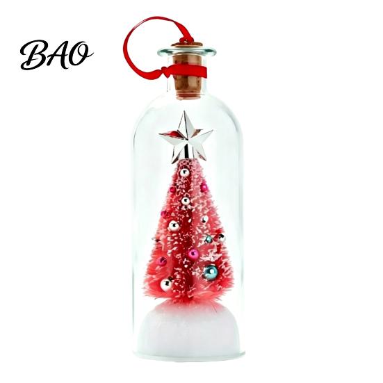 Christmas Exchange Gift Ideas Recordable Message in A Bottle, Voice Recording Holiday Keepsake with Glass Snow Decoration Playback Cork, Snowy