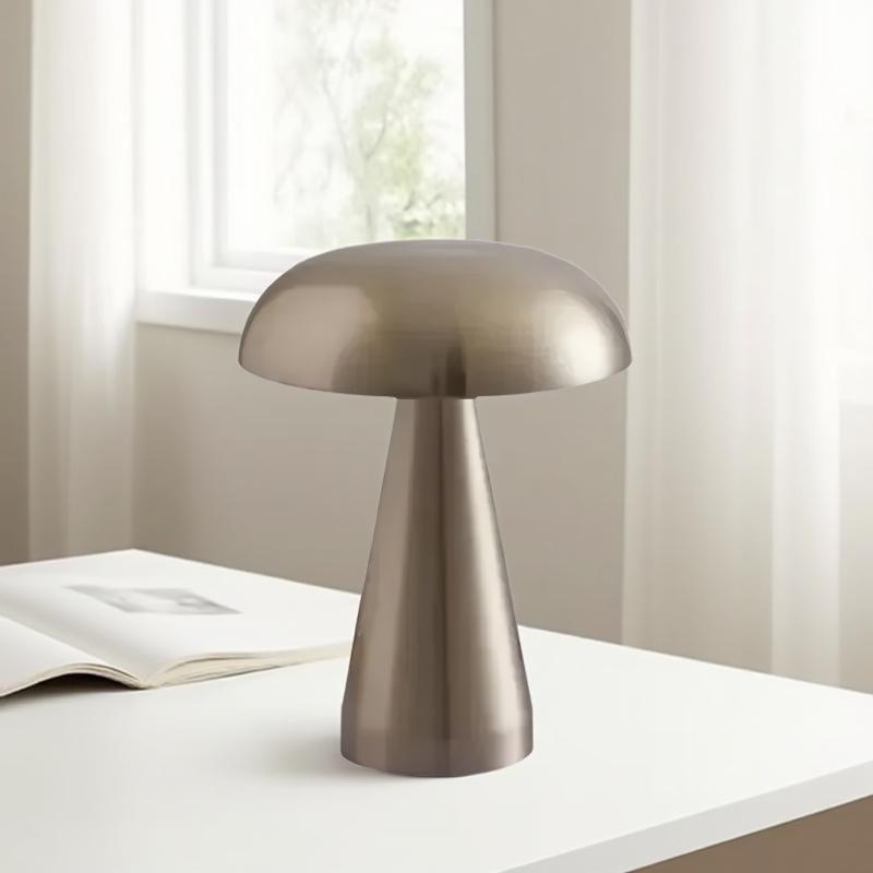 LED Mushroom Bud Table Lamp Rechargeable Touch Three-tone Lighting For Cafe Bar Restaurant Living Room Bedroom Study Decoration