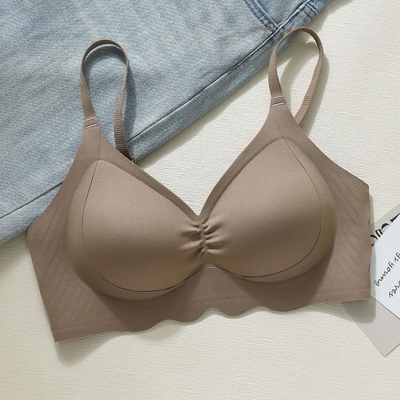 Jelly soft support seamless underwear women's summer thin small breasts gather sexy close breast anti-sagging women's bra