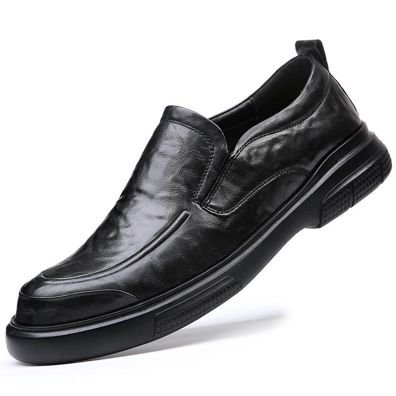 Mens Penny Loafers Leather Shoes Genuine Leather Elegant Wedding Party Casual Dress Shoes Brown Black Shoes for Men