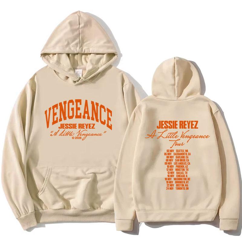 A LITTLE VENGEANCE Tour 2026 Hoodies Sängerin Jessie Reyez Design Print Sweatshirt Langarm Mode Kapuzenpullover Lässiges Oberteil