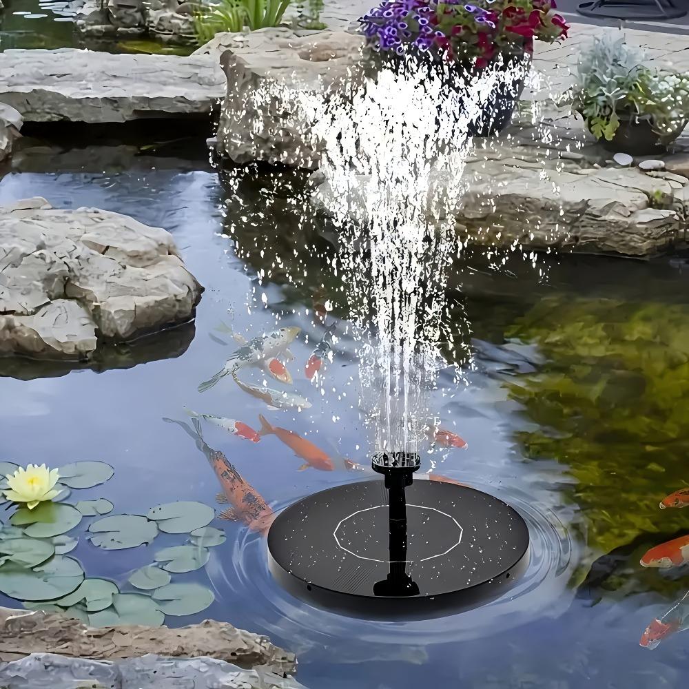 Solar Powered Water Fountain Pump Waterproof Free Standing Bird Bath Fountain with 6 Nozzles for Garden Pond Pool Outdoor