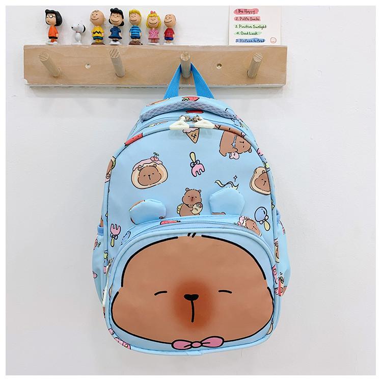 Capybara Printed Backpack Children Cartoon Schoolbag Outdoor Leisure Bag Storage