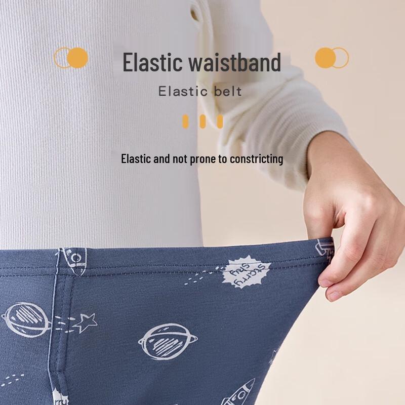 Xueqianman Jungen Reine Baumwolle Cartoon-Druck Thermische Lange Unterhosen