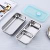 Stainless Steel Snack Containers Anti-Leak 2 Compartments Dipping Container Reusable Condiment Containers with Lids Metal Lunch Box