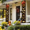 Decorative Party Accessory Halloween Porch Sign Banner, Pumpkin Ghost Awning Hanging Wall Indoor Decoration Door Decoration, Front Wreath Banner Yard