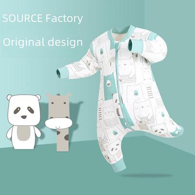 IDBABY Cotton Split Leg Baby Sleeping Bag – All-Season Anti-Startle, Anti-Kick Design for Spring and Autumn.