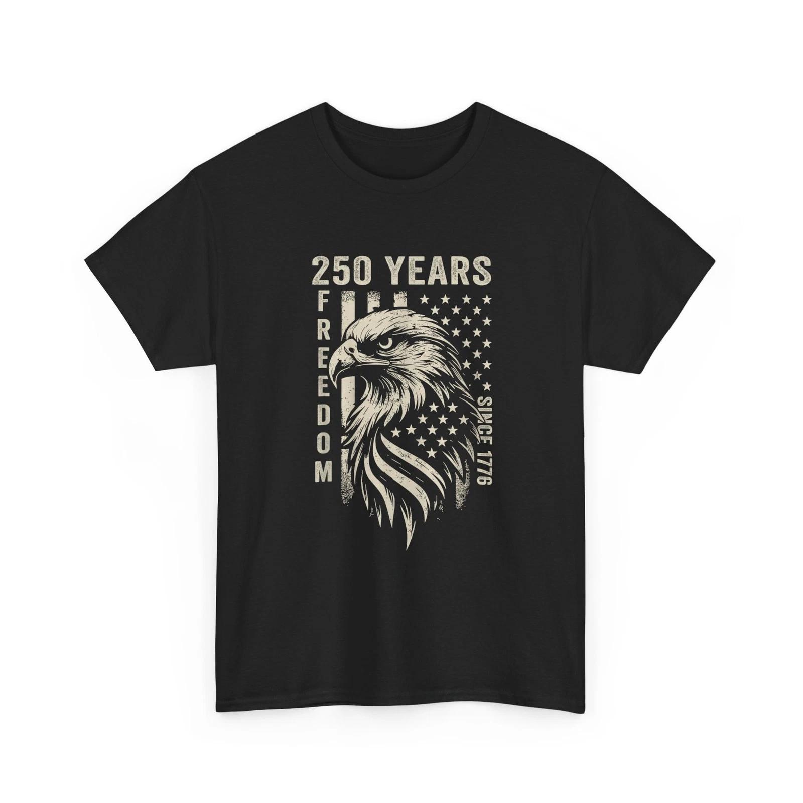 250 Years America Freedom Shirt, 250th Anniversary Since 1776 USA Flag T-Shirt L