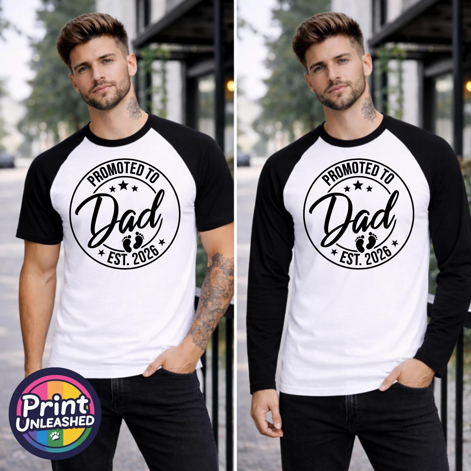 Promoted To Dad EST 2026 T Shirt New Dad Gift Dad To Be First Father’s Day Tee S
