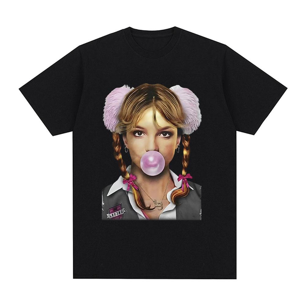 Britney Spears Metal Rock Graficzny T-shirt Damska Moda Hip Hop Koszulki Harajuku Vintage Krótki Rękaw T-shirt