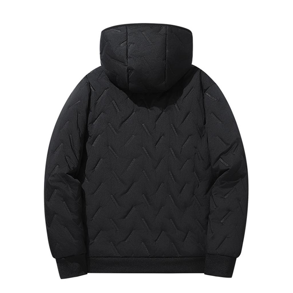 Men's Solid Color Casual With Cotton Zipper Long-sleeved Jacket Men's Graphene Hooded Cotton Jacket NEW SPORT Pocket Label