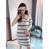 Women's Elegant Knit Polo Midi Dress