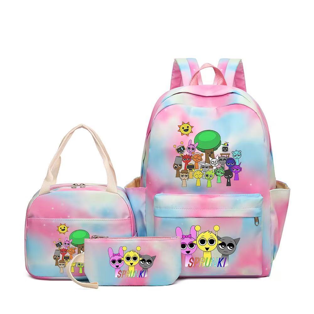 Rhythm zygote student schoolbag children's backpack backpack three-piece set