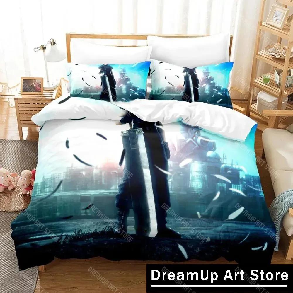 3D Print Game Crisis Core Final Fantasy Vii Bedding Set Boys Girls Twin Queen King Size Duvet Cover Pillowcase Bed Boys Adult