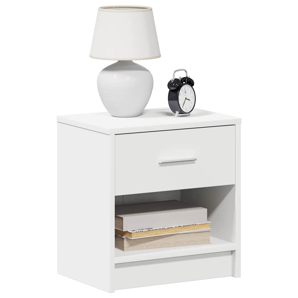 White Nightstand with Drawer 39 X 28 X 41 Cm
