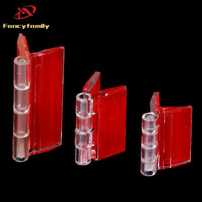 Fancyfamily 10pcs Self-adhesive Transparent Plastic Durable Acrylic Folding Hinges Furniture Cabinet Door Hinges