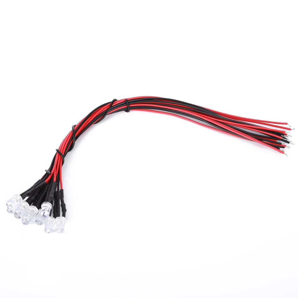 12V Vorverdrahtete Leuchtdiode mit 5mm Rundkopf Highlight Lichtperle Warmweiß