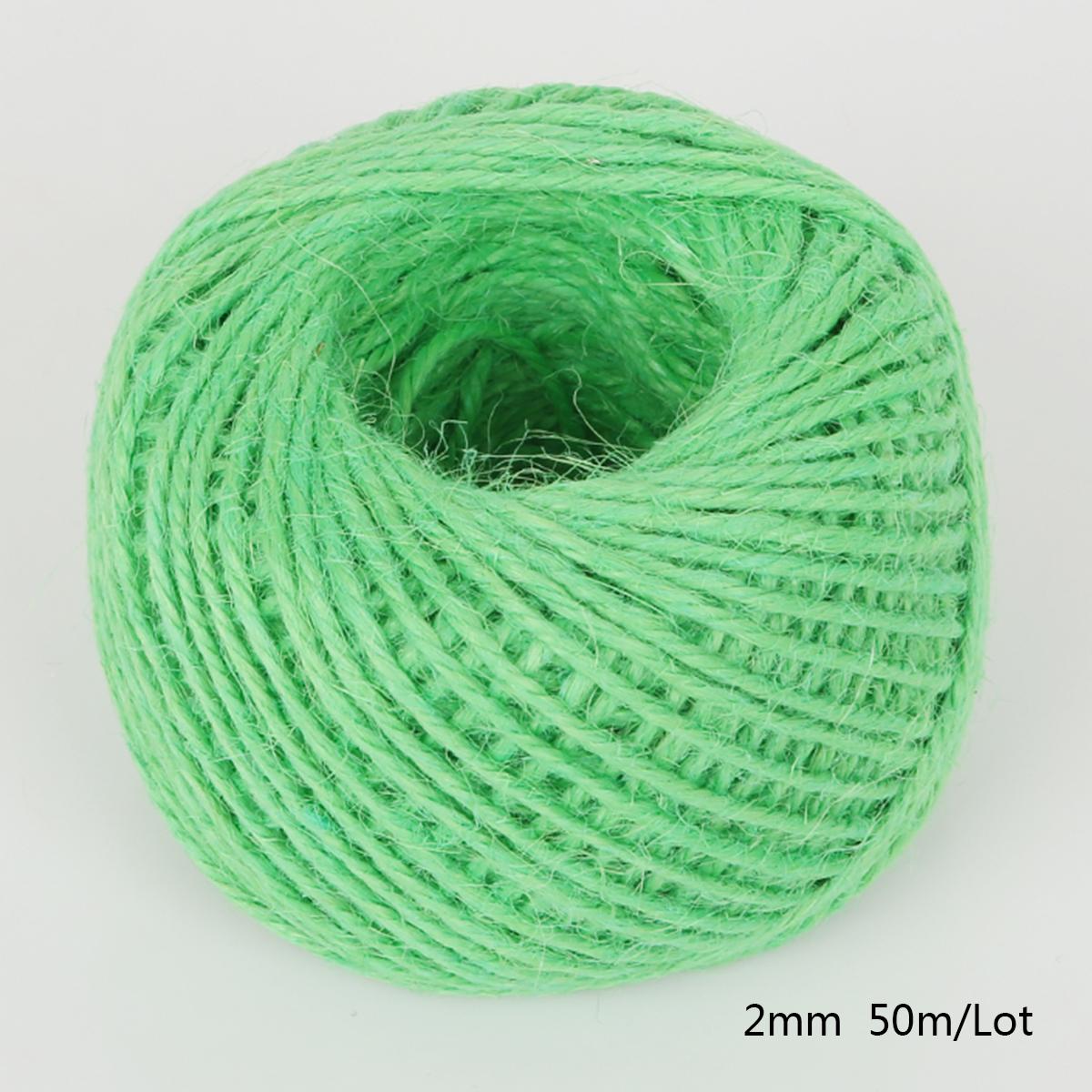 

50 метров джутовый шпагат, натуральный сизаль, 2 мм, деревенские бирки, обертка для свадебных украшений, витая веревка, шнур, товары для вечеринок