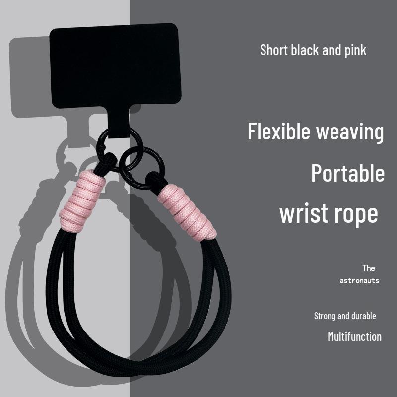 Popular Color-Block Phone Lanyard: Multifunctional Anti-Loss Case, Earphone Cover, Toy Bag, Woven Wrist Strap