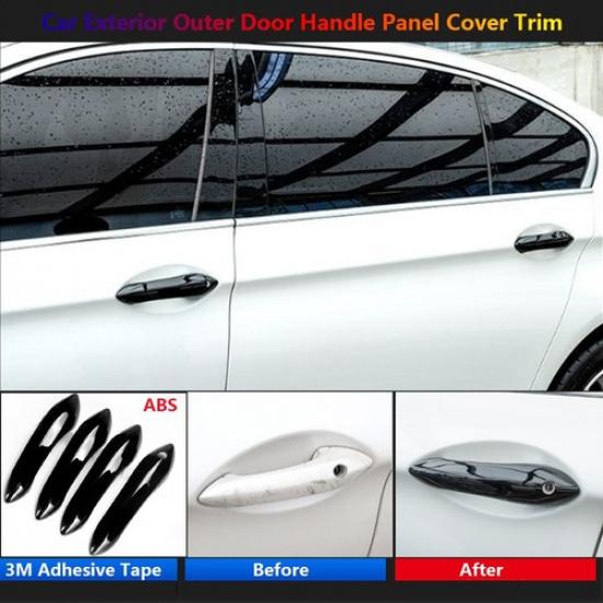 4x Black For BMW 5 7 Series F10 F11 F07 F01 F02 External Door Handle Panel Cover