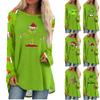 Women's Fashion Casual Long Sleeve Christmas Print Round Neck Pullover Top Blouse