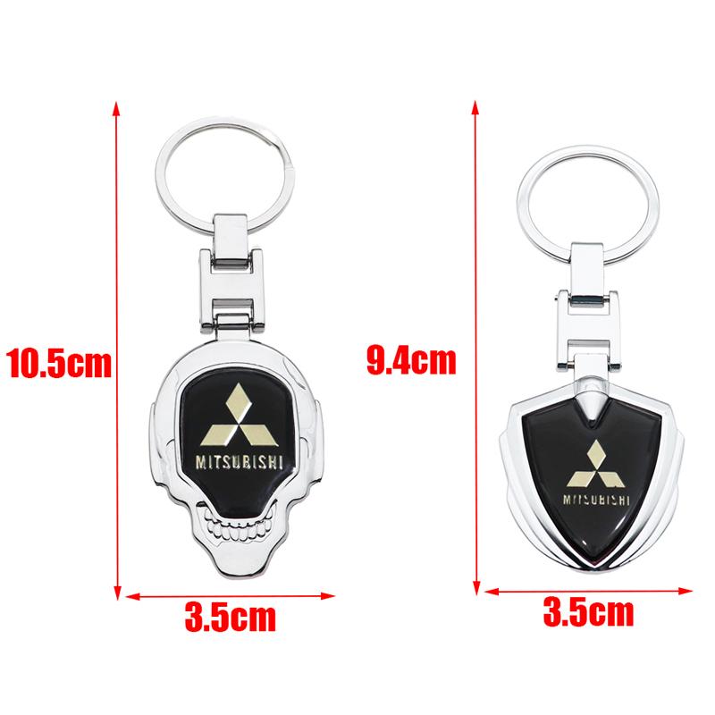 1pcs new metal Zinc Alloy Car KeyChain sticker Key Chain Keyring Key Ring Creative Emblem Auto Badge accessories For Mitsubishi