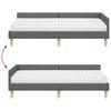 Corner Bed Frame with Mattress 2 pcs Grey Fabric