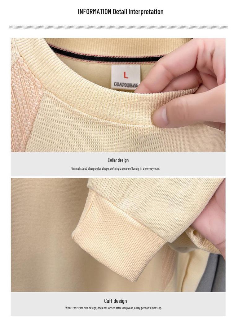 Men's Autumn 2025 Long-Staple Cotton Drop Shoulder Hoodie - Trendy Loose Fit, Long Sleeve