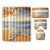 Beach Shower Curtain Floor Mat Combination Four-Piece Set Bathroom Toilet Carpet Shower Room Mat Foot Mat