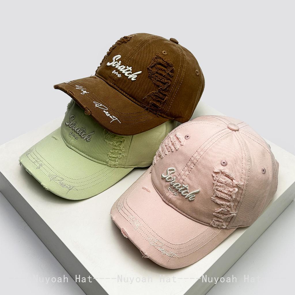 Korean Broken Style 3D Letters Embroidery Sunshade Baseball Hats New Men Women Versatile Casual ins Peaked Caps Fashion Retro