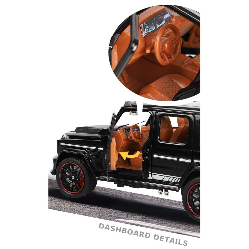 1/32 skala Benz G800 Diecast bilmodell Leketøy, tilbaketrekkende leketøy med lyd og lys for barn Småbarn Gutter Jenter Gavesamling