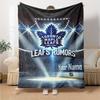 Name Custom Toronto Maple Leafs Logo Print Flannel Blanket High Quality Warm Comfortable Cover for All Seasons Perfect for Gifts Home Decor