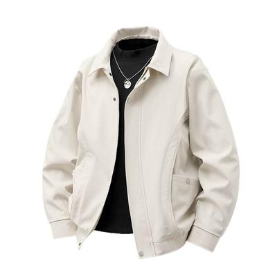 Fett Übergröße Herren Freizeit Revers Jacke Frühling und Herbst Dünn Fetter Mann Vielseitige Herrenjacke