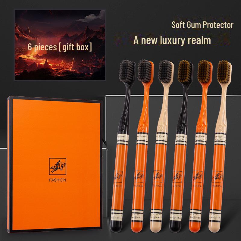 

Набор зубных щеток Emma из 6 предметов с мягкой щетиной для пар – оранжевые щетинки