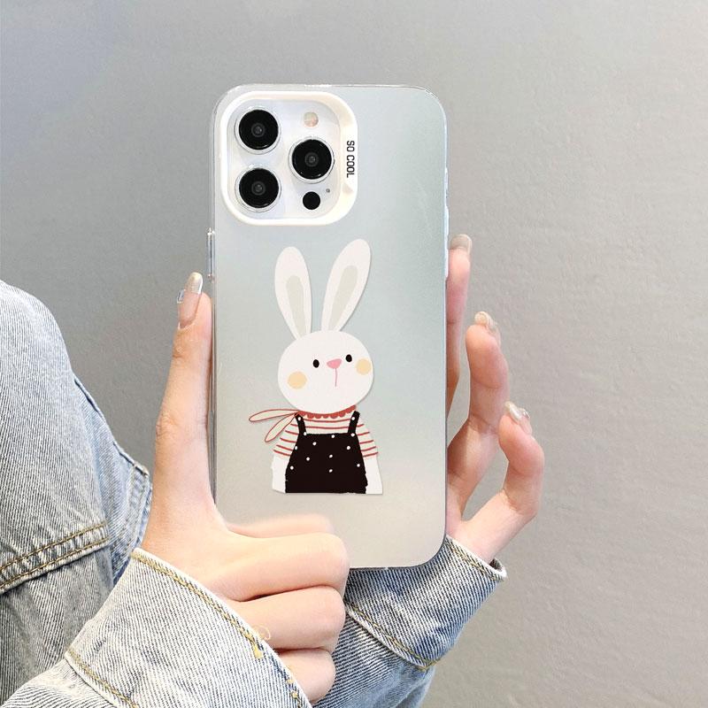 Cute Little Rabbit Lovely Bear Laser Phone Case For Samsung Galaxy S24 S23 Ultra Plus FE S25 S22 Ultra Plus S21 FE Cover Fundas