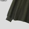 INCERUN Herbst Herren Rundhals Langarm Textur Rippe Lässige Pullover Tops
