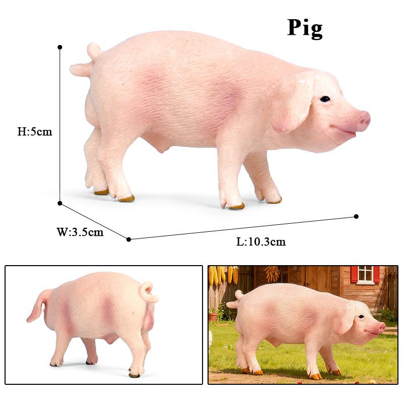 Oenux Poultry Farm Animals Model Simulation Pig Swine Sow Porcupine Boar Action Figures Figurine Lovely Educational Kids Toy