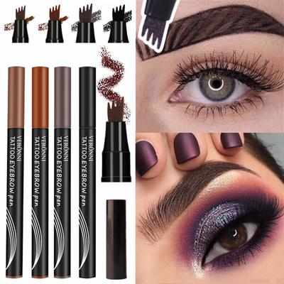 3D Wasserdicht Microblading Augenbrauen Stift 4 Gabel Spitze Tattoo Bleistift Make-Up 4 Farben
