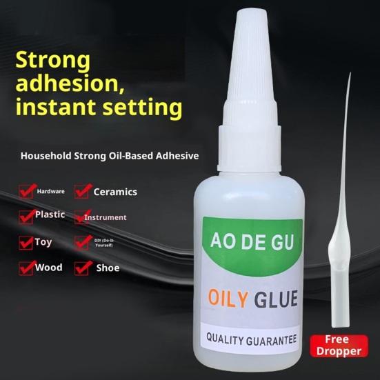 Yousheng 50G Oily Glue with Dropper High Strength Strong Adhesion Universal Glue Fast Cure Instant Bonding Welding Glue for Metal Wood Ceramics Faux