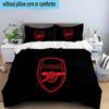3PCS Arsenal Football Club Crest Printed Bedding Set, Includes A Duvet Cover and Two Pillowcases for Bedroom, Suitable for All Seasons