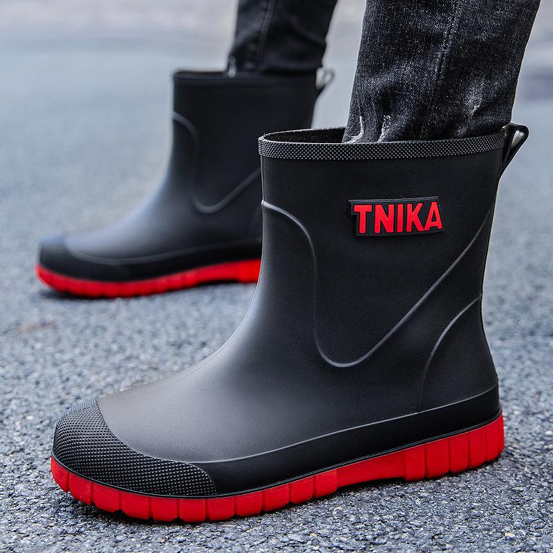 

Мужские резиновые сапоги нескользящие средние бархатные теплые резиновые сапоги модные износостойкие резиновые сапоги комплект водонепроницаемые для рыбалки на открытом воздухе водные туфли 44