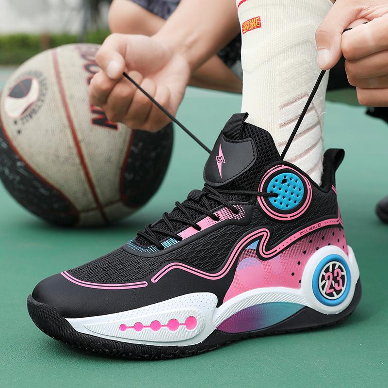 

Genuine men s sports shoes are breathable, wear-resistant, shock-absorbing and lightweight. Professional practical basketball shoes, leather surface, 44