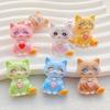 6PCS New Colorful cute cartoon 3D animal kitten Flat back Cabochon Stone Scrapbook DIY Decor Figurines Crafts Accessories